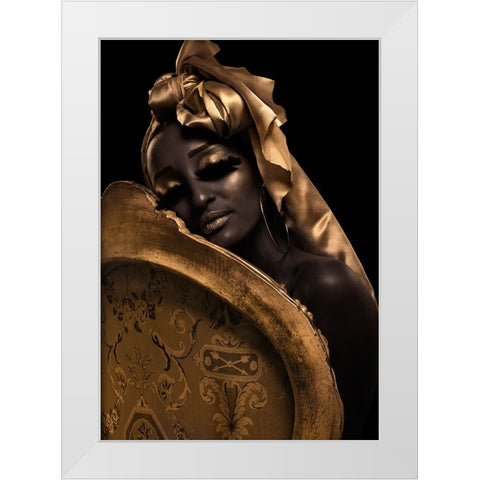 Gold White Modern Wood Framed Art Print by Iltus, Maya
