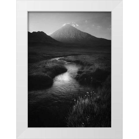Leading To Mount Damavand White Modern Wood Framed Art Print by Behzad, Majid
