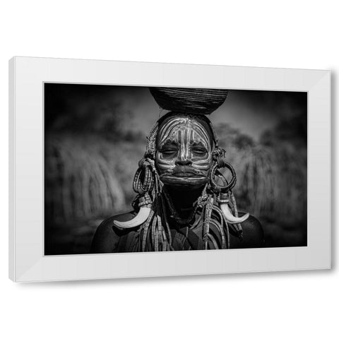 No Mursi White Modern Wood Framed Art Print by Yosifov, Svetlin