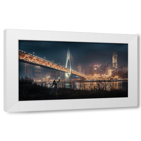 Chongqing A??Appa??Es?Aandfrac12;Pa?? White Modern Wood Framed Art Print by Qiye