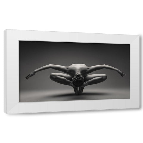 Deep Bow 6156 White Modern Wood Framed Art Print by Valevicius, Aurimas