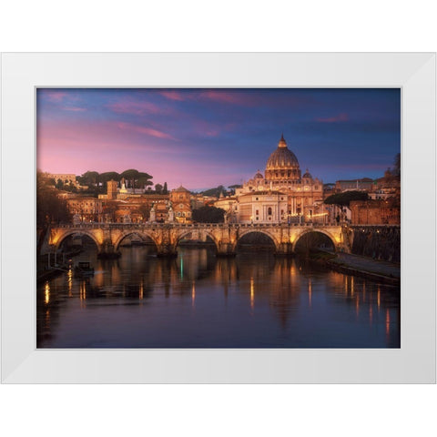 Roma 1. White Modern Wood Framed Art Print by Pablo De, Juan