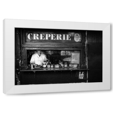 Creperie Montmartre White Modern Wood Framed Art Print by Dauria, Adam