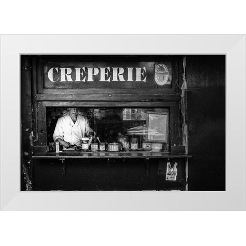 Creperie Montmartre White Modern Wood Framed Art Print by Dauria, Adam