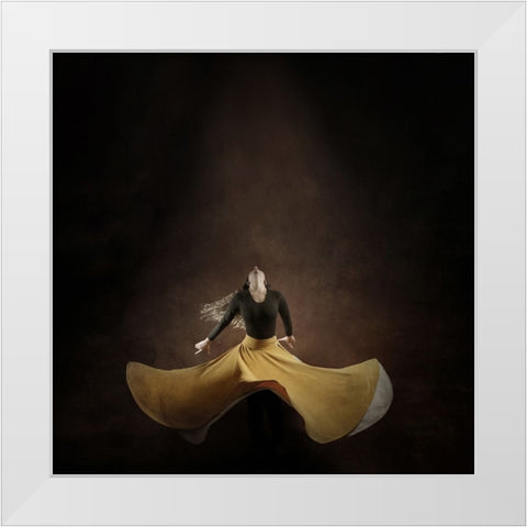 Iranian Dancer White Modern Wood Framed Art Print by Hasheminasab, Moein