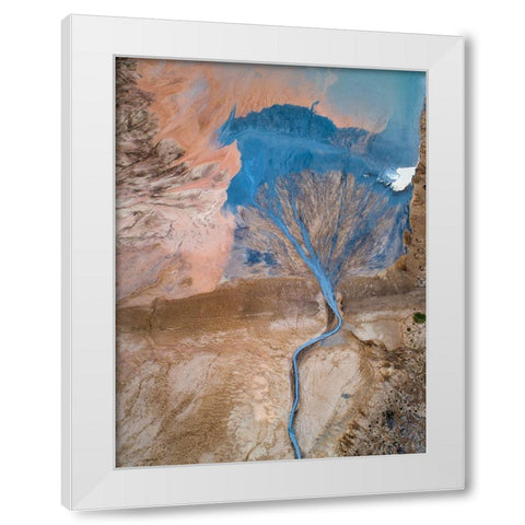 The Blue Tree White Modern Wood Framed Art Print by Pelissier, Marc