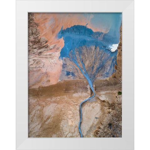 The Blue Tree White Modern Wood Framed Art Print by Pelissier, Marc