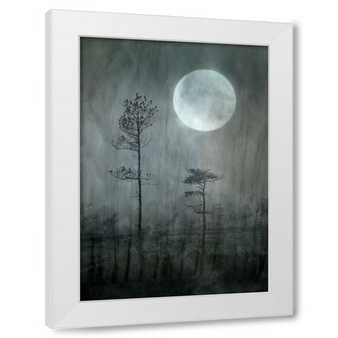 Under The Moon White Modern Wood Framed Art Print by Sillen, Christina