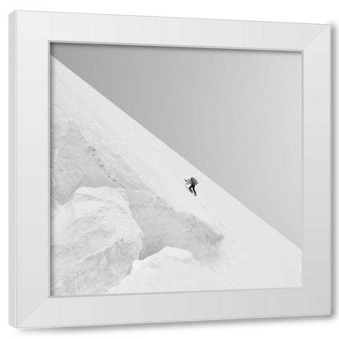 Effort White Modern Wood Framed Art Print by Nodeh, Mostafa