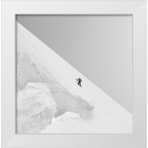 Effort White Modern Wood Framed Art Print by Nodeh, Mostafa