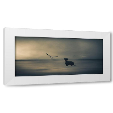 Dreamer....Just A Little Dreamer..... White Modern Wood Framed Art Print by Willers, Heike
