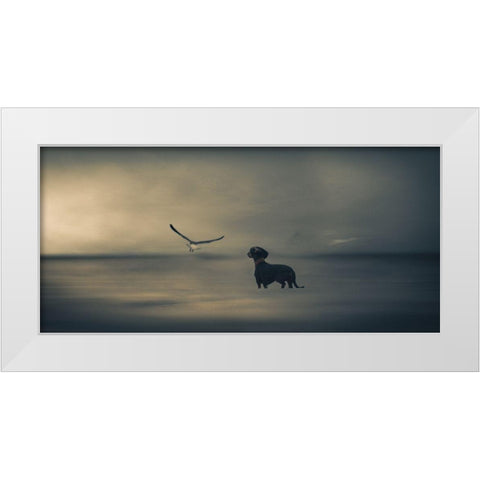 Dreamer....Just A Little Dreamer..... White Modern Wood Framed Art Print by Willers, Heike