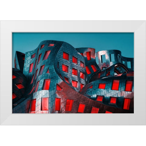 Wavas White Modern Wood Framed Art Print by Kreiten, Mike