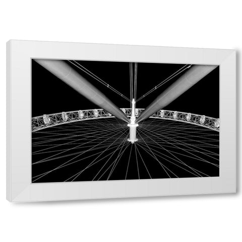 London Eye White Modern Wood Framed Art Print by Hawerkamp, Hans-Wolfgang