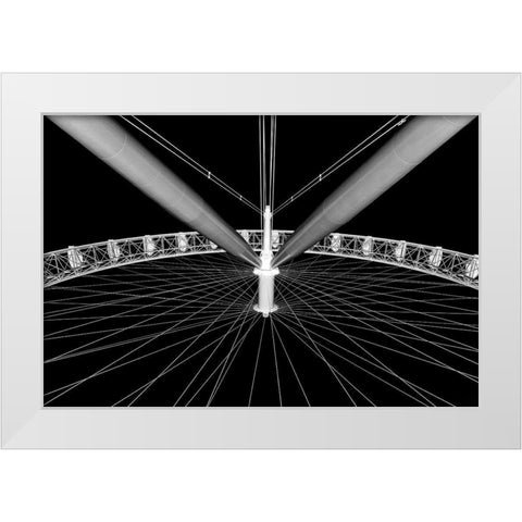 London Eye White Modern Wood Framed Art Print by Hawerkamp, Hans-Wolfgang