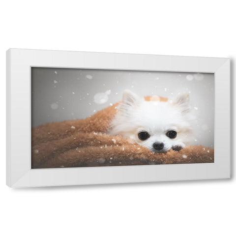 One Day In Winter White Modern Wood Framed Art Print by Lienjp