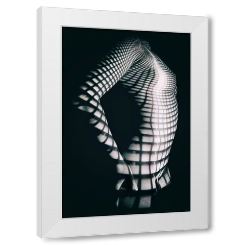 Into The Shadows White Modern Wood Framed Art Print by Gali, Marcos