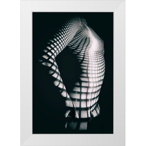 Into The Shadows White Modern Wood Framed Art Print by Gali, Marcos