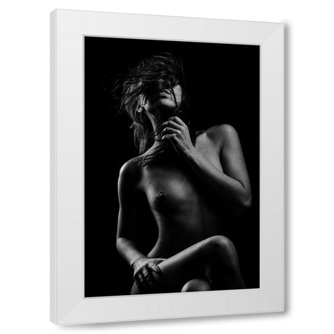 Sensual Beauty [Iveta] White Modern Wood Framed Art Print by Krystynek MQEP, Martin