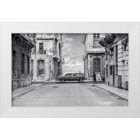 Streets Of Lavana White Modern Wood Framed Art Print by Tagliarino, Marco