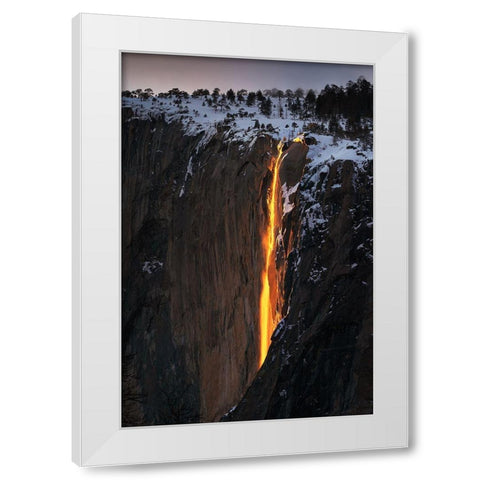 Firefall White Modern Wood Framed Art Print by Ning, Aidong