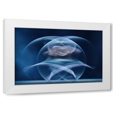 Spirit Of Dance White Modern Wood Framed Art Print by Borges, Nuno