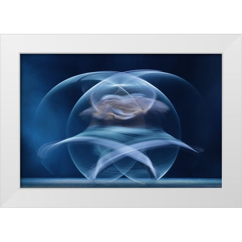 Spirit Of Dance White Modern Wood Framed Art Print by Borges, Nuno