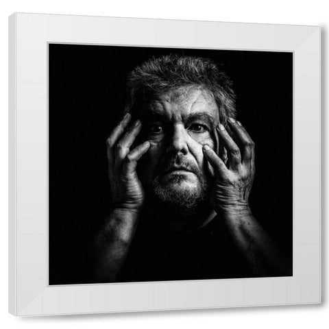 Fear And Grief Eat Life... White Modern Wood Framed Art Print by Eisele, Stefan