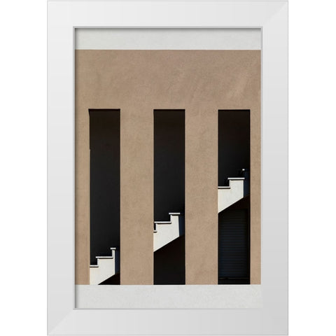 Staircase White Modern Wood Framed Art Print by Yakubovitch, Azriel
