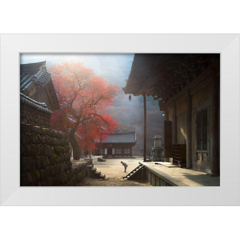 The Fragrance Of A Thousand Years White Modern Wood Framed Art Print by Ryu, Jaeyoun