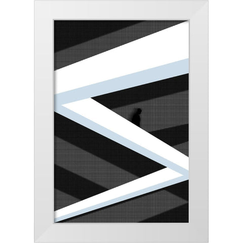Shadow Man White Modern Wood Framed Art Print by Arro