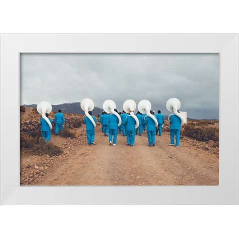 Music Anywhere White Modern Wood Framed Art Print by Anton, Rostovskiy