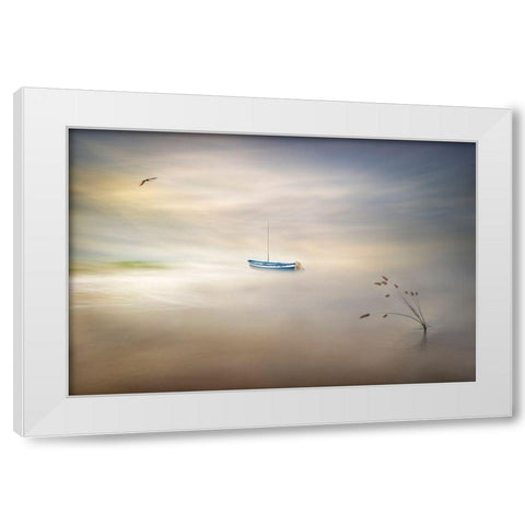 Dreaming Of The Sea White Modern Wood Framed Art Print by Osuna, Fran