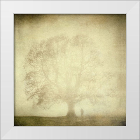 Untitled White Modern Wood Framed Art Print by Topic