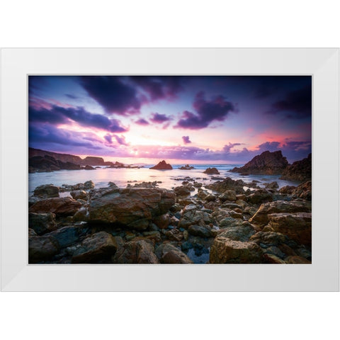Ultraviolet White Modern Wood Framed Art Print by Rey, Roberto