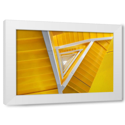 Stairway To Enlightenment White Modern Wood Framed Art Print by Pearson, Wayne