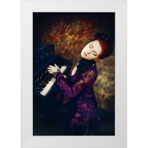 Gone With The Music White Modern Wood Framed Art Print by Bolgov (Axe), Ruslan