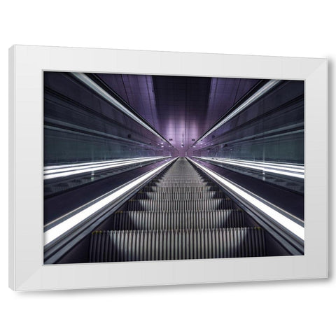 Were Going Up White Modern Wood Framed Art Print by Koer, Jaap