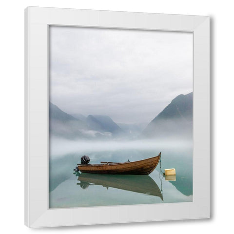 Boat White Modern Wood Framed Art Print by Thorberntsson, Claes