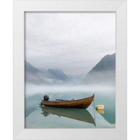 Boat White Modern Wood Framed Art Print by Thorberntsson, Claes