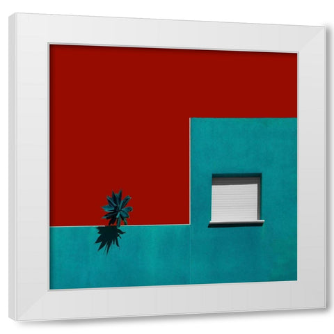 A Spanish Roof Garden White Modern Wood Framed Art Print by Schuster, Inge
