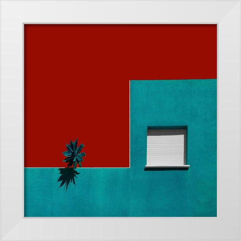 A Spanish Roof Garden White Modern Wood Framed Art Print by Schuster, Inge