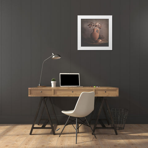 Calm Shadows White Modern Wood Framed Art Print by Kiral, Cicek
