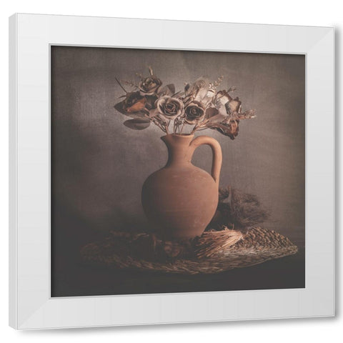 Calm Shadows White Modern Wood Framed Art Print by Kiral, Cicek