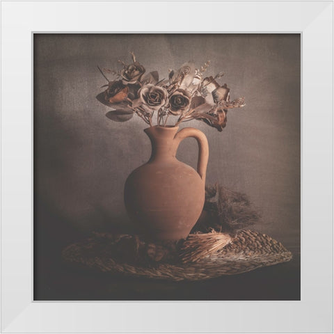 Calm Shadows White Modern Wood Framed Art Print by Kiral, Cicek