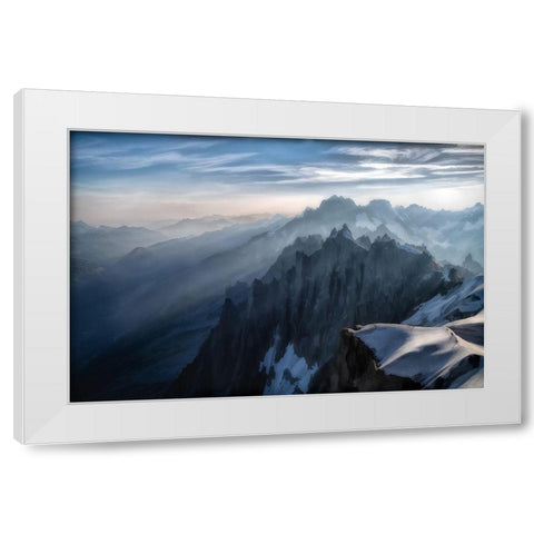 The Morning Mist White Modern Wood Framed Art Print by Nourse, Will