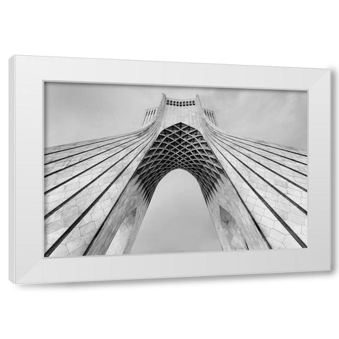 Azadi Tower White Modern Wood Framed Art Print by Oskoei, Mohammad