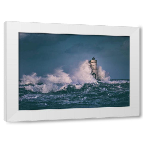 The Lighthouse White Modern Wood Framed Art Print by Atzori, Daniele
