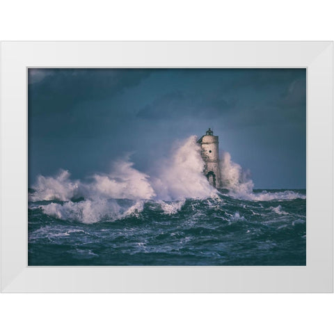 The Lighthouse White Modern Wood Framed Art Print by Atzori, Daniele