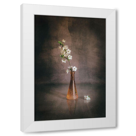 Spring Flowers White Modern Wood Framed Art Print by Kiral, Cicek